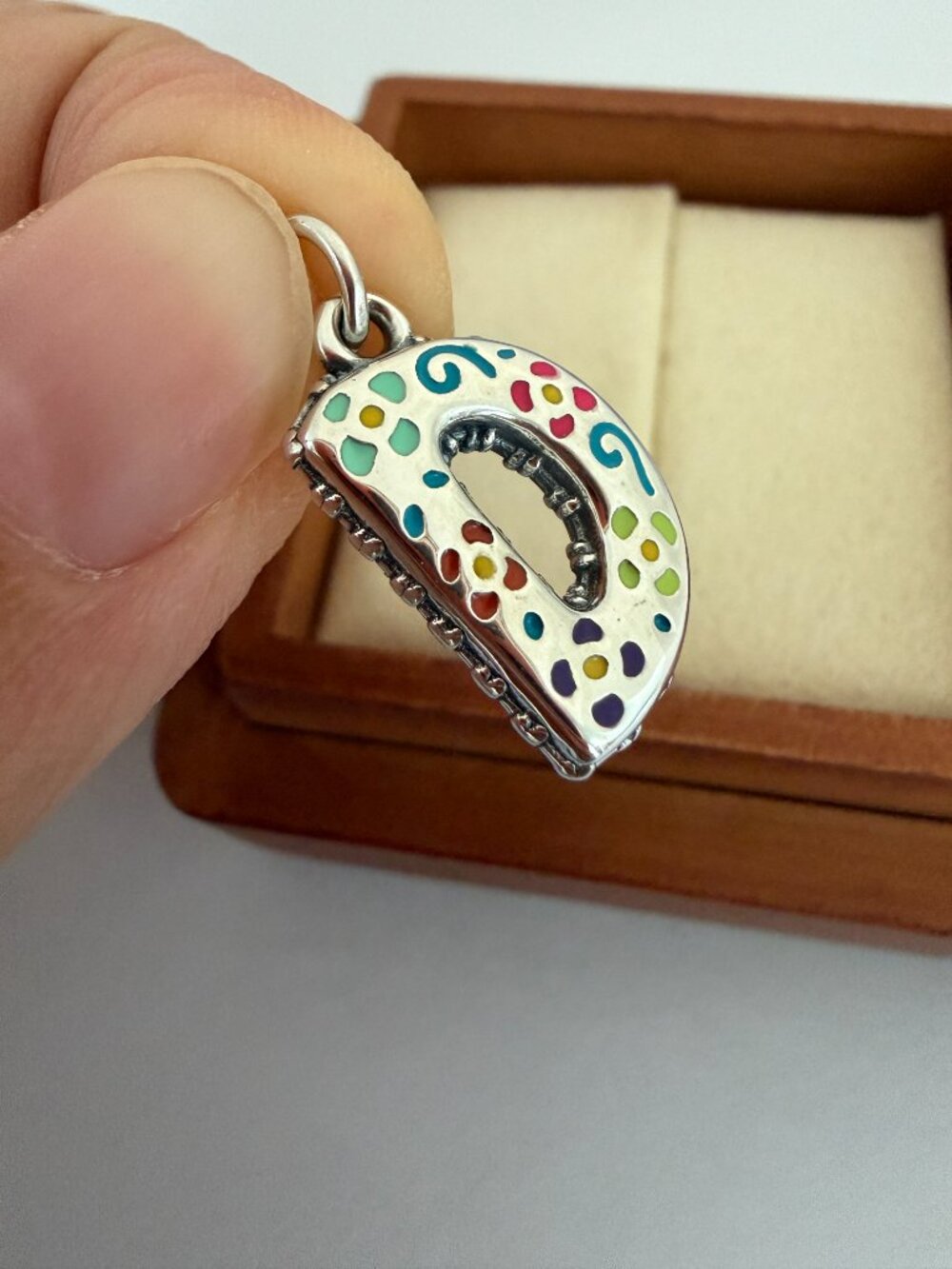 James Avery Enamel Consuela Floral Initial D Charm - Picture 5 of 7